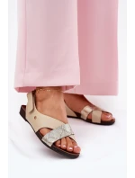 Kožené sandály na suchý zip  model 21694222 - Zazoo