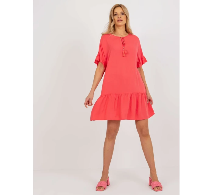 Šaty D73761M30306B koralová