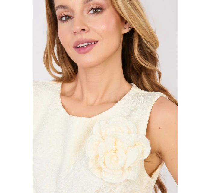 Sukienka IT SK model 22013738 ecru - FPrice Sukienka IT SK model 22013738 ecru - FPrice