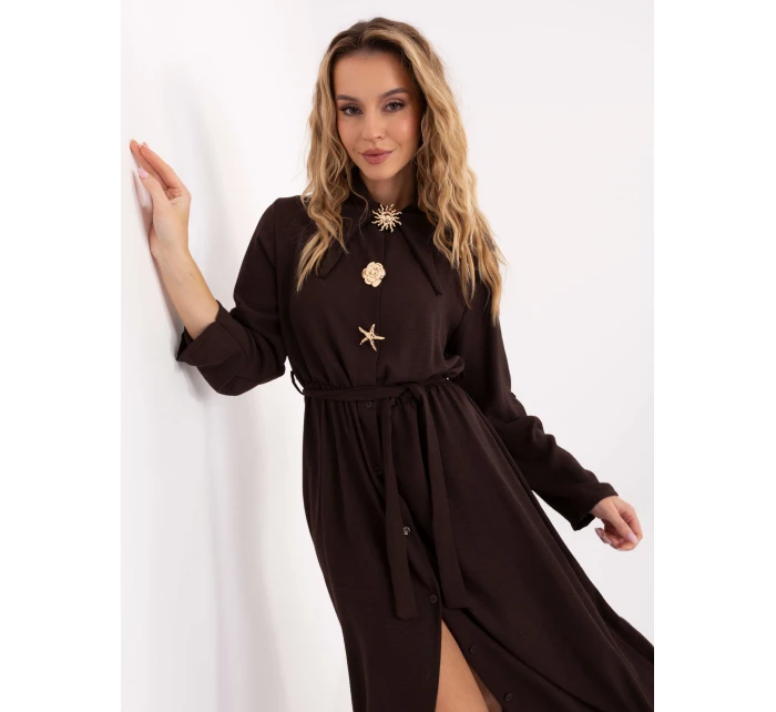 Šaty MI SK C258.16 tmavohnedé Šaty MI SK C258.16 tmavohnedé