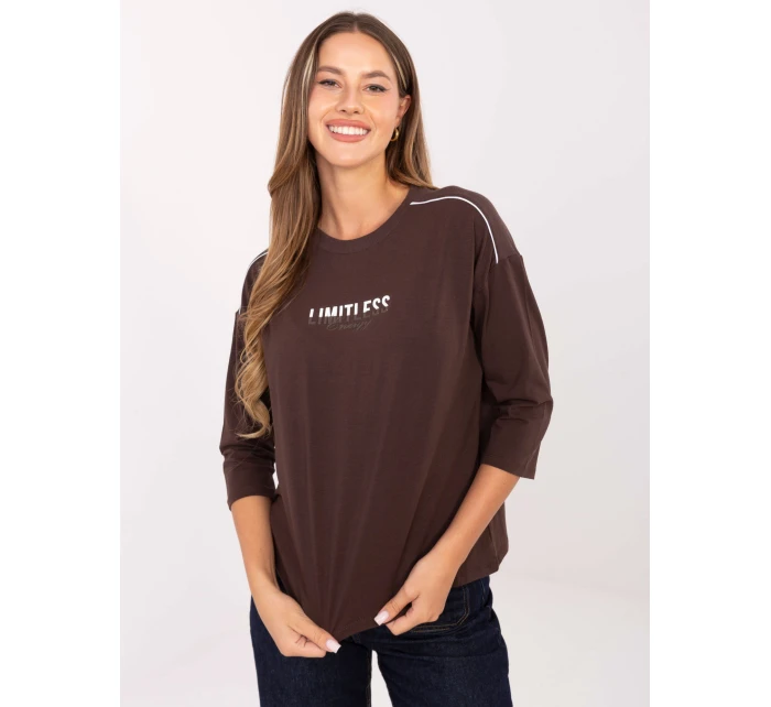 Bluzka RV BZ model 21406730 ciemny brązowy - FPrice Bluzka RV BZ model 21406730 ciemny brązowy - FPrice