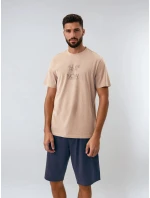 Pánské pyžamo  Béžová / tmavě modrá  model 21865046 - Henderson