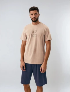 Pánské pyžamo  Béžová / tmavě modrá  model 21865046 - Henderson