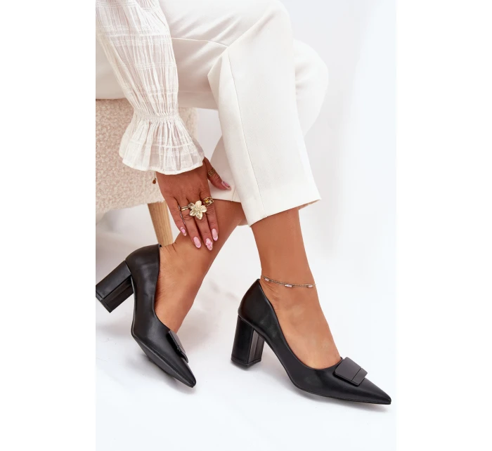 Dámské lodičky na klínku černé model 21908478 - SWEET SHOES