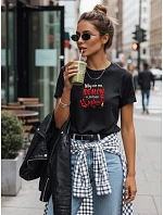 Dámské tričko s potiskem ke Dni matek černé FashionStreet NX5038RY