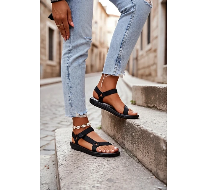 Damskie Sportowe Sandały Na Rzepy Czarne Ultimate Damskie Sportowe Sandały Na Rzepy Czarne Ultimate