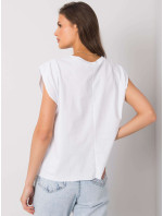 Dámske biele bavlnené tričko s potlačou