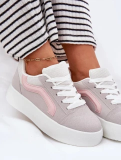 Dámske tenisky na platforme - šedé Tellnira