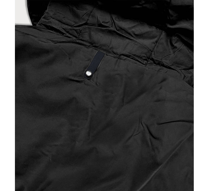 Čierna prešívaná dámska bunda na prechodné obdobie (M168)