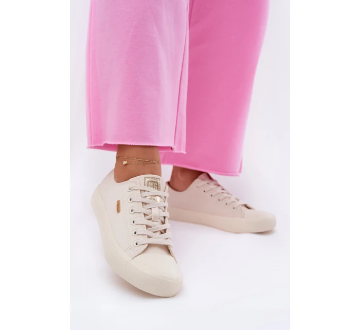 Materiałowe Trampki Damskie Big Star RR274768 Beżowe