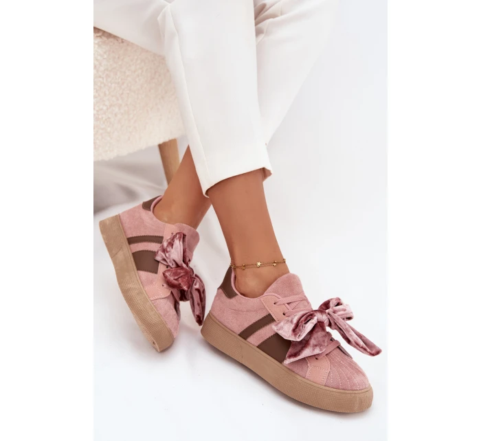 Dámské tenisky s mašlí růžové model 21710139 - Boto