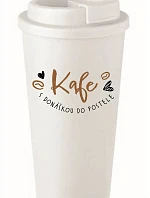 KAFE S DONÁŠKOU DO POSTELE - bílý termohrnek 475 ml