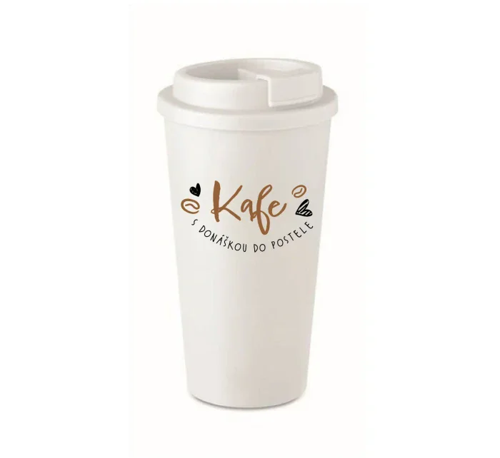 KAFE S DONÁŠKOU DO POSTELE - bílý termohrnek 475 ml KAFE S DONÁŠKOU DO POSTELE - bílý termohrnek 475 ml