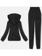 Čierny dámsky komplet - krátka mikina a nohavice (YP-1107)