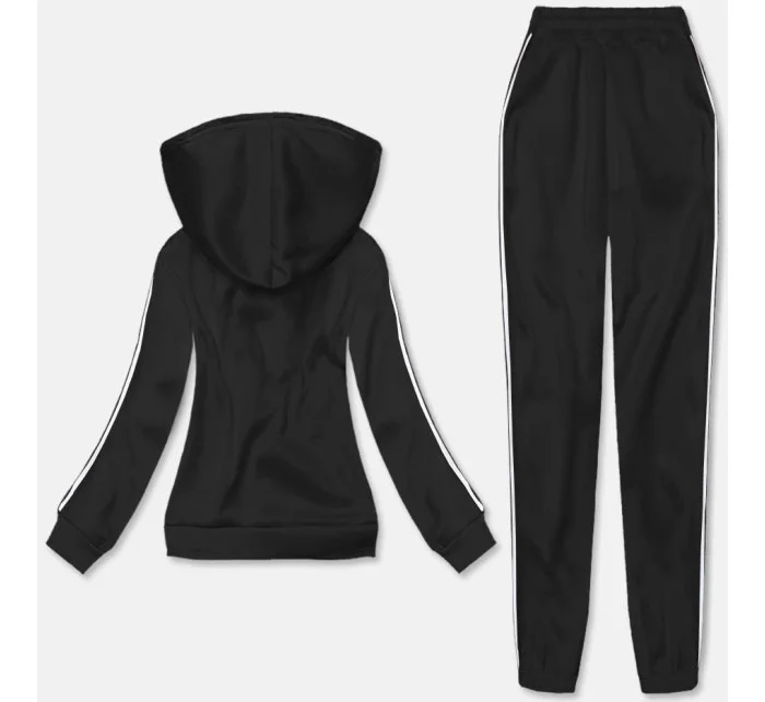 Čierny dámsky komplet - krátka mikina a nohavice (YP-1107)
