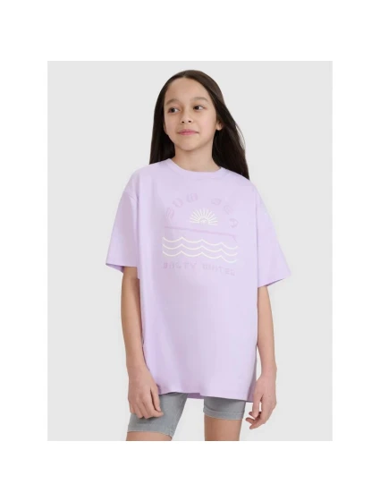 Dívčí tričko oversize s potiskem model 21436043 - 4F