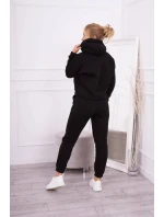 Zateplená souprava s mikinou model 18747965 ve spodní části černé barvy - K-Fashion Zateplená souprava s mikinou model 18747965 ve spodní části černé barvy - K-Fashion