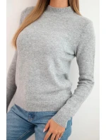 Dámský svetr s model 21314692 z měkké pleteniny šedý - K-Fashion