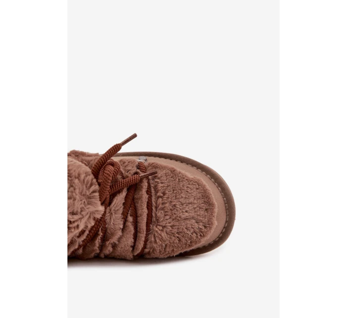 Śniegowce Dziecięce Młodzieżowe Z Futerkiem D.Franklin DFSH370011 Brązowe