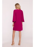 S426 Mini šaty s netopierími rukávmi - slivka S426 Mini šaty s netopierími rukávmi - slivka