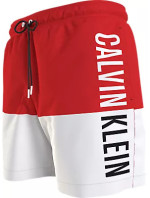 Pánské plavky Tkaný spodní díl MEDIUM DRAWSTRING-BLOCK KM0KM00994XM9 - Calvin Klein