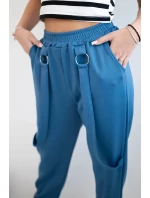 Nohavice s ozdobnými pruhmi z maslovej džínsoviny Nohavice s ozdobnými pruhmi z maslovej džínsoviny