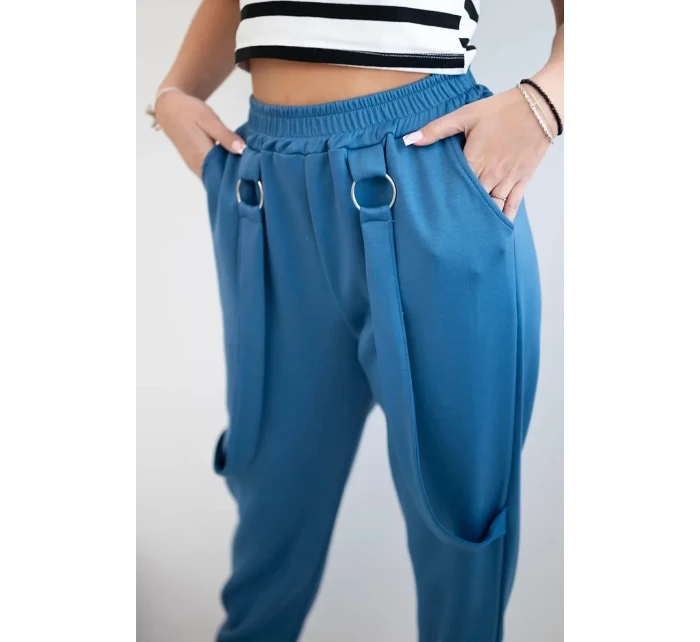 Nohavice s ozdobnými pruhmi z maslovej džínsoviny Nohavice s ozdobnými pruhmi z maslovej džínsoviny