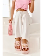 Dámské žabky s mašlí Růžové model 21652092 - Boto