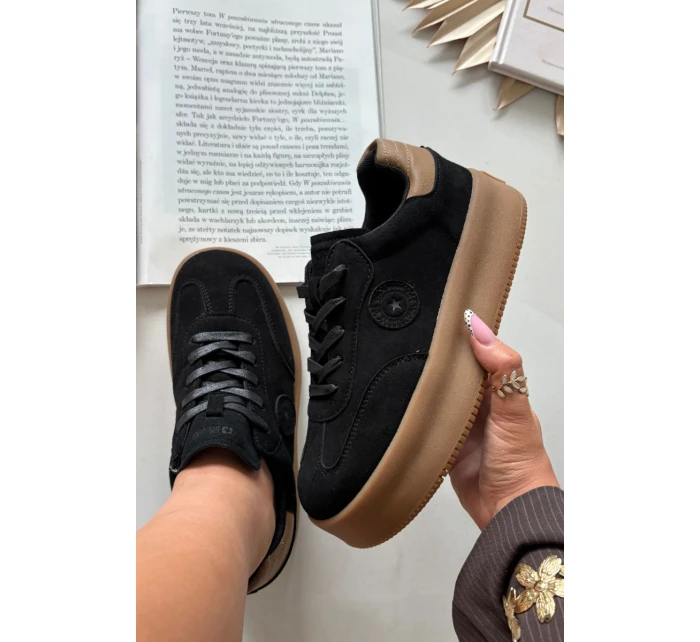 Sneakersy Damskie Na Platformie Big Star SS274761 Czarne