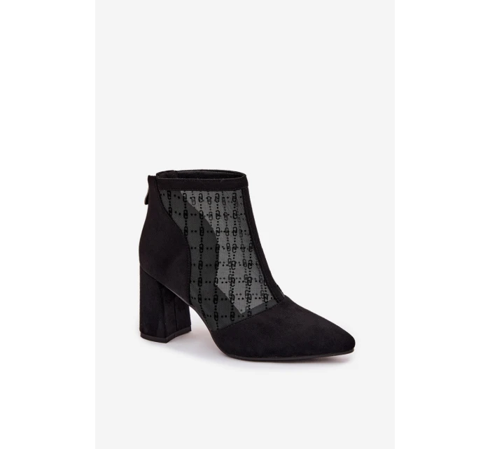 kotníkové boty na podpatku D A  černé model 21713820 - D&A