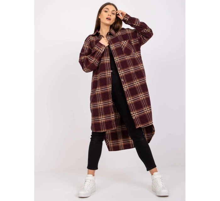 Dámska košeľa EM-KS-003/06.38X-maroon Dámska košeľa EM-KS-003/06.38X-maroon