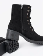 Praktické dámske členkové topánky čierna platforma Praktické dámske členkové topánky čierna platforma