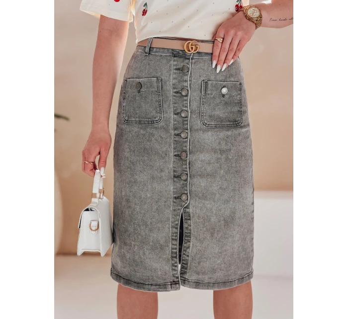 Džínová midi sukně šedá Dstreet model 21988037 - FashionStreet