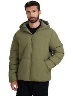 Pánská péřová bunda  khaki WAW25TDJA 43S pánské model 21727034 - 4F