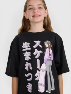 Dívčí tričko oversize s potiskem model 21736418 - 4F