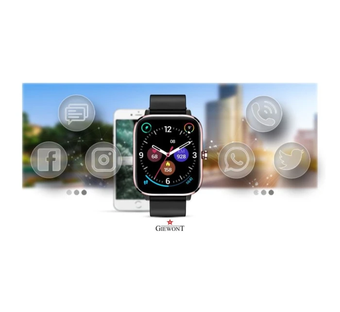 Inteligentné hodinky Giewont Pink and Black GW230-3 Inteligentné hodinky Giewont Pink and Black GW230-3