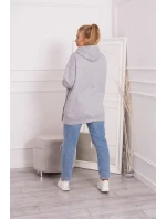 Zateplená mikina so zapínaním na cvoky sivá