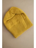 Dámská zimní čepice s vlnou v  vzoru hořčicová model 21783013 - K-Fashion