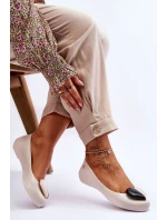 Dámské baleríny se srdcem model 21616916 světle béžová - Zaxy