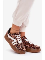 Damskie Sneakersy Na Platformie Panterka Brązowe Totter Damskie Sneakersy Na Platformie Panterka Brązowe Totter