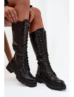 Zateplené Kozačky na Sznurowání Dámské Čokoládové Meliora