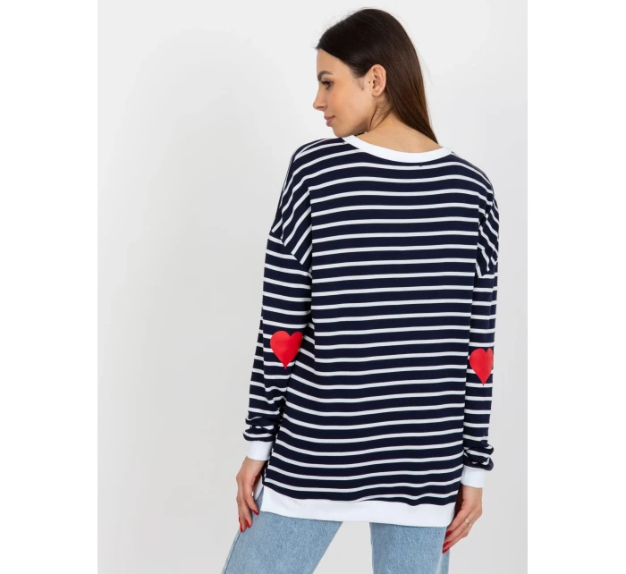 Dámska mikina LO BL LK 236.27X biela a tmavo modrá - FPrice Dámska mikina LO BL LK 236.27X biela a tmavo modrá - FPrice