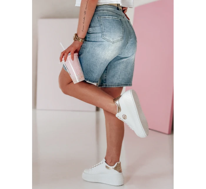 Dámské džínové šortky s páskem modré model 21987575 - Dstreet