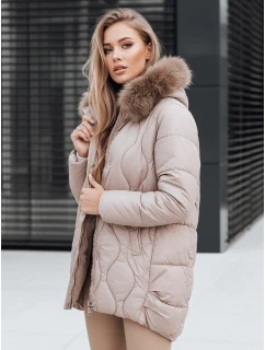Dámská zimní bunda s kožešinou béžová Dstreet model 21994791 - FashionStreet