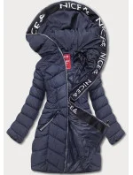 Tmavě modrá péřová dámská bunda pro přechodné období model 17729181 - LHD Tmavě modrá péřová dámská bunda pro přechodné období model 17729181 - LHD