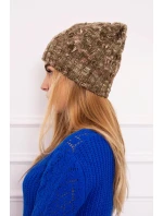 Fleecová čiapka Roksana K209 cappucino+light khaki