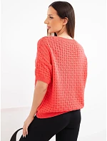 Dámský bavlněný svetr s krátkým rukávem model 22391370 - K-Fashion Dámský bavlněný svetr s krátkým rukávem model 22391370 - K-Fashion