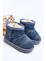 Dziecięce Śniegowce Botki Z Brokatem Niebieskie Sulinne Dziecięce Śniegowce Botki Z Brokatem Niebieskie Sulinne
