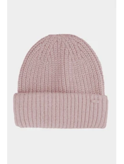 Czapka Zimowa Z Dodatkiem Wełny Damska 4F 4FAW23ACAPF290-56S Różowa