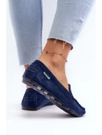 Mokasyny Damskie Z Eko Zamszu Granatowe Amrutia